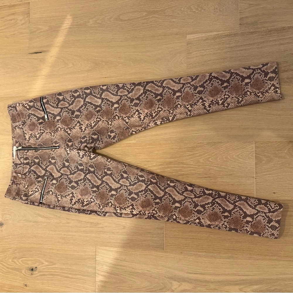 Honey Punch Snake Print Skinny Pants - Brown